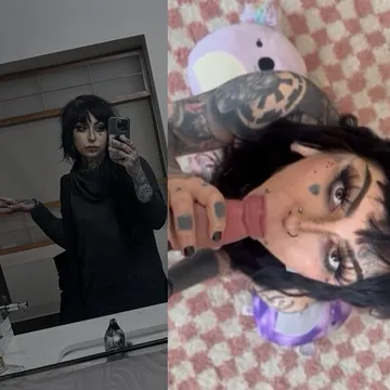 Brunette Goth Babe Getting Facial snapchat leaked nudes