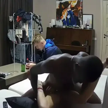 Poor Mommy pounded by BBC bully while her son play video game