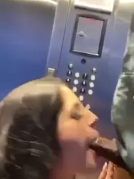 slut taking a load in the elevator