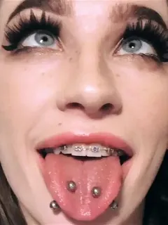 ditzy double tongue ring slut teen