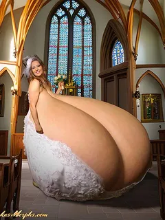 abbi secraa mega busty bride in church