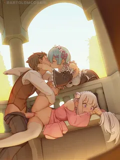 subaru, emilia and rem by bartolomeobari