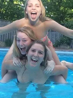 teen sluts posing in the pool