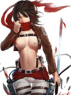 hentai, attack on titan, mikasa ackerman