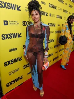 zazie beetz in a see-through dress