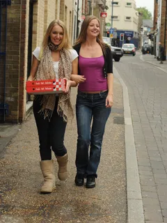 Hayley Marie Coppin and Nikki F in Hayleys Secrets set Pizza