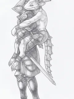 knight carries kobold maiden