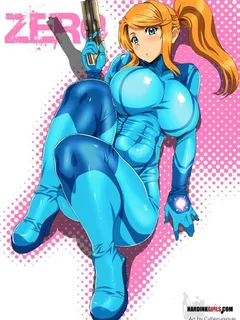 samus aran's huge blonde tits in zero suit