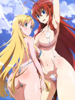 asia and rias at beach