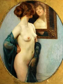 sexy artwork of women looking at mirror