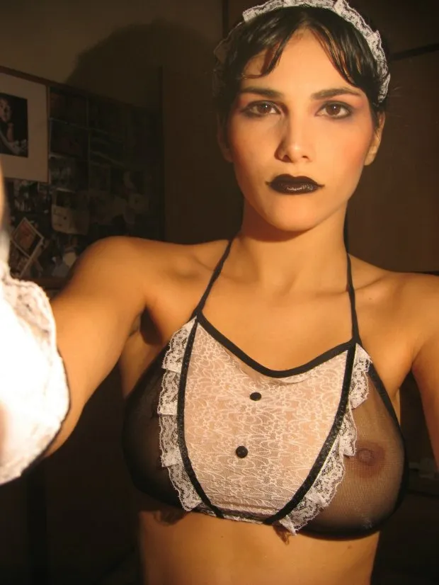 french maid selfie