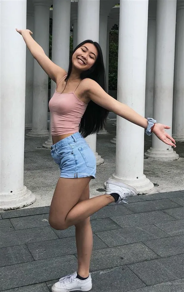 little asian slut posing