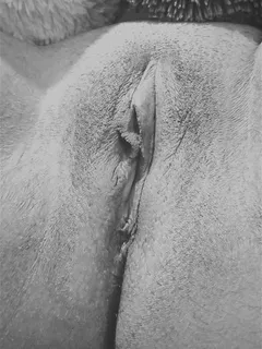 my pussy close up in black n white...