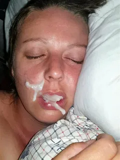 sleeping wife get cumshot in mouth and face