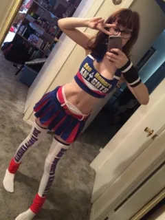 alabama firecracker is teenage lollypop chainsaw cheerleader cosplay in cute leggings - sgb tteen