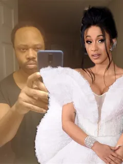 cardi b is elegant in white dress