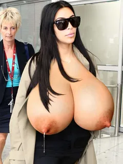 kim kardashian’s huge nipples dripping milk