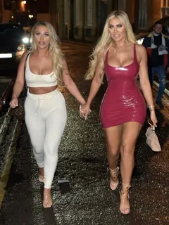 chloe ferry and sophie kasaei both showing nice cleavage with their big tits seen by paparazzi chloe is in a sexy tight minidress.