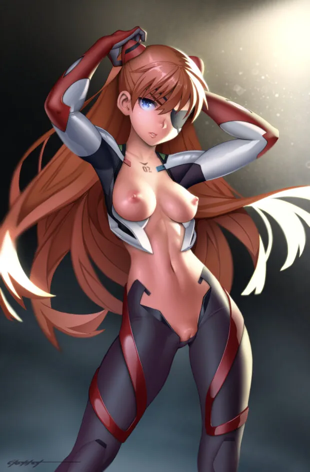 anime asuka dreasts erotibot_(artist) evangelion nipples pussy