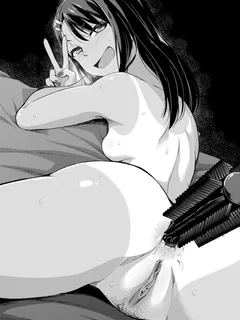 manga gal with a  hairbrush shoved up her butt