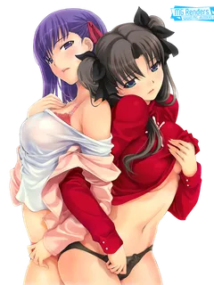 fate stay night - matou sakura, tohsaka rin render 2