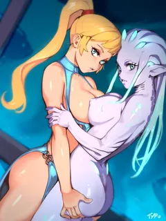 samus and alien babe by optionaltypo