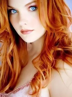 redhead bright blue eyes