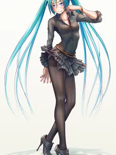 hatsune miku (vocaloid) drawn by wokada