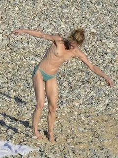 french singer and actress vanessa paradis caught topless on a beach