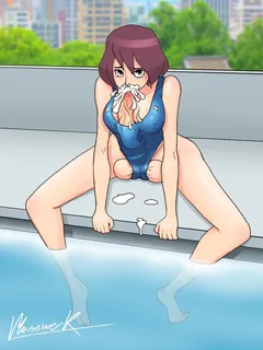 cute futa babe enjoying herself at the pool :x