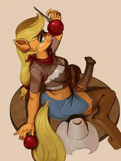 futa applejack wanting you to suck on her “candy apple”