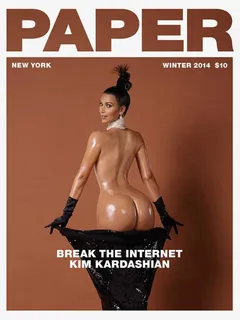 kim kardashian shared a photo of herself naked on the cover of paper magazine tuesday.