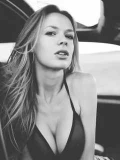 beautiful babe in black and white non-nude