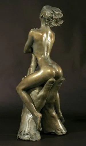 bronze statue with hands