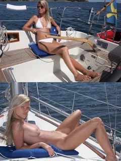 blonde on a boat petite