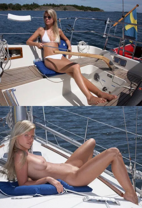 blonde on a boat petite