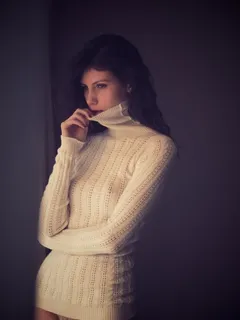 white sweater