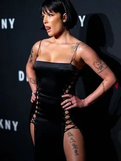 halsey sexy at dkny turns 30 anniversary party in new york city