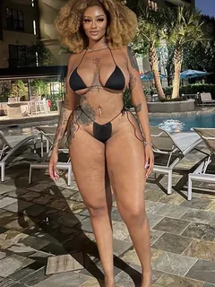 sophia ifeoma aka nigerianamazon in a black bikini