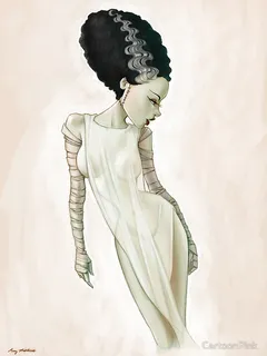 art of women - bride of frankenstein - sheer gown