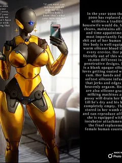 high tech sex droid is the future wife. always willing to fuck her husband and drain him of his cum.