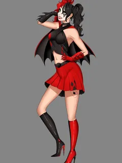 absurdres alternate_costume alternate_hair_color alternate_hair_style batman_(series) batwoman black_hair collar corruption dc_comics femdom femsub happy_trance harley_quinn high_heels kate_kane long_hair oo_sebastian_oo red_hair super_hero twintails west