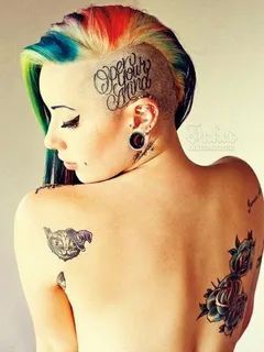 a beautiful fashion and tattooed girl