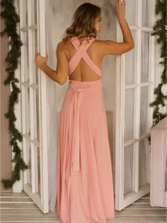 drunk chick's peach formal dress