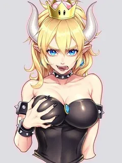 bowsette breast squeeze