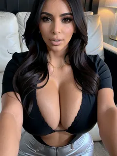 kim kardashians with massive cleavage