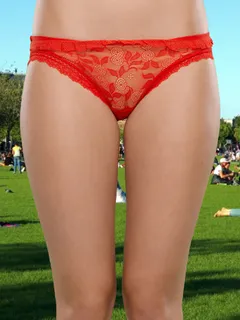 perfect skinny babe with wonderful body, shaved pussy & legs in red transparent panties undress & very sexy posing in public on nature