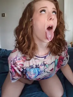 redhead facial ahegao