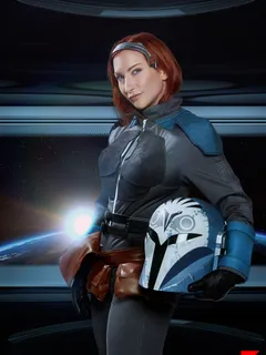 Sophia Locke in VR Cosplay X set The Mandalorian Bo Katan