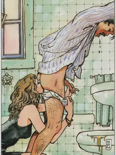 erotic art - morning quicky - by milo manara